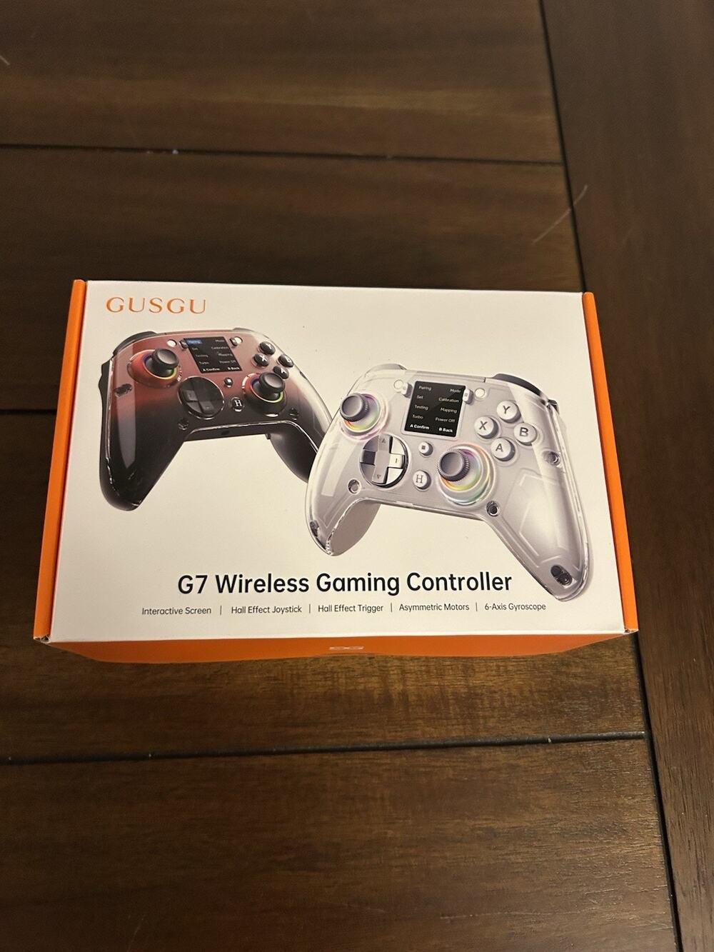 GUSGU G7 Wireless Gaming Controller Hall Effect Interactive Screen Black Red